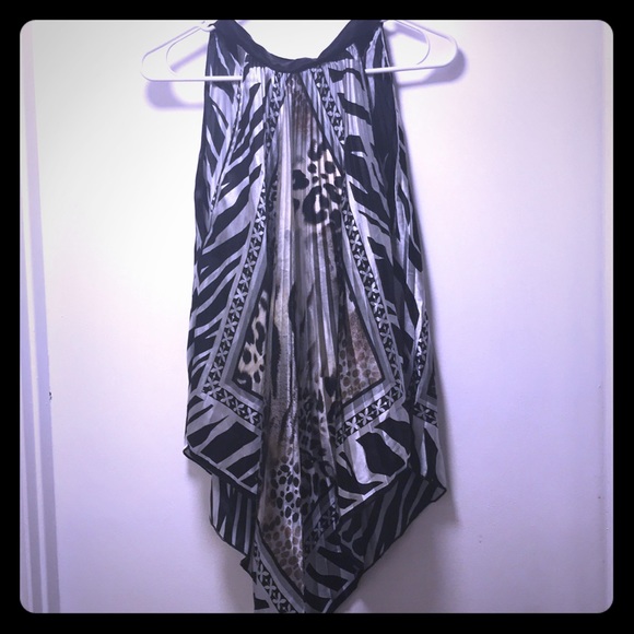 *Gorgeous Satin Flowy Top with Different Animal Prints Size Medium - Picture 1 of 3